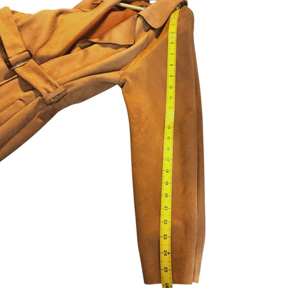 66. Haute Monde Brown Trench-Style Coat Medium - Picture 8 of 8